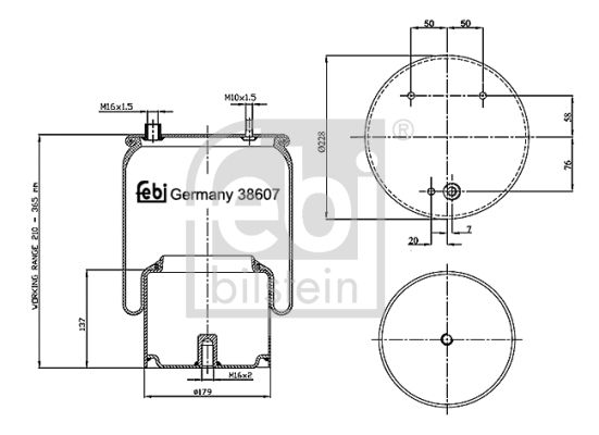 FEBI BILSTEIN Pneimoatsperes spilvens, Pneimopiekare 38607